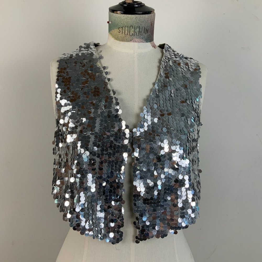 Silver Sexy Sequin Vest / Top